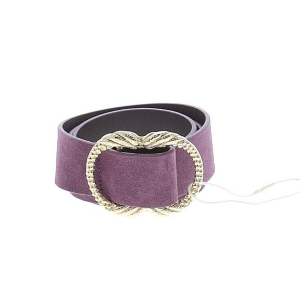 NWT Sezane Women's Artemis Belt in Lilac Purple Split Cowhide Leather Suede 80
